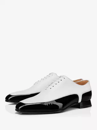 Mens Dress Oxfords White Black Patent Leather Prom Party Wedding Shoes Mens Dress Oxfords White Black Patent Leather Prom Party Wedding Shoes