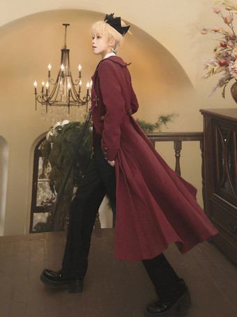 Ouji Lolita Lolita Abiti Rossi Maniche Lunghe Classico Top Cappotto Pantaloni Set