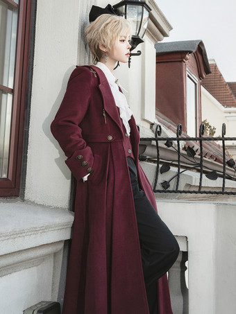 Ouji Lolita Lolita Abiti Rossi Maniche Lunghe Classico Top Cappotto Pantaloni Set