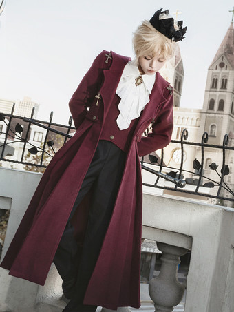 Ouji Lolita Lolita Abiti Rossi Maniche Lunghe Classico Top Cappotto Pantaloni Set