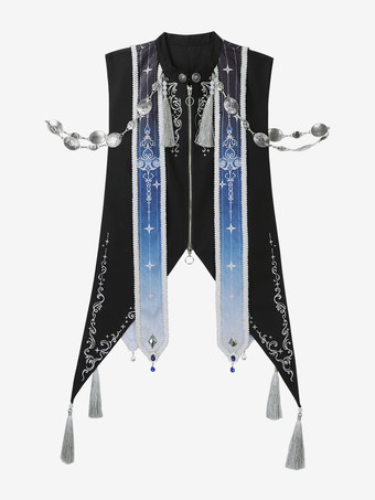 ゴシックロリータドレス フリル ダークネイビー エレガント ビクトリア朝 占星術師トップ ケープレット マーメイドスカート ツーピースセット