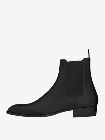 メンズ アンクルブーツ ラウンドトゥ スリップオン カジュアル チェルシーブーツ