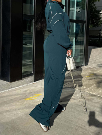 パイピングトリム ジップアップ クロップ トラックスーツ（レディース ワイドレッグ）2025