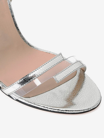 アンクルストラップサンダル スエード オープントゥ ハイヒール ドレスシューズ