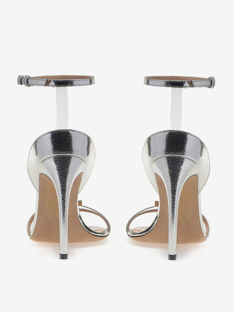 アンクルストラップサンダル スエード オープントゥ ハイヒール ドレスシューズ