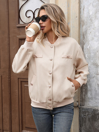 ツイードボンバージャケット カジュアルアウター レディース 2025