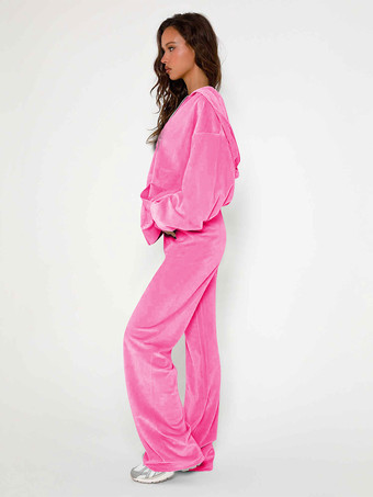 ベロアワイドレッグカジュアルフィットトラックスーツ（レディース）2025