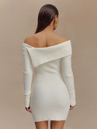 オフショルダーニットミニドレス（レディース）2025