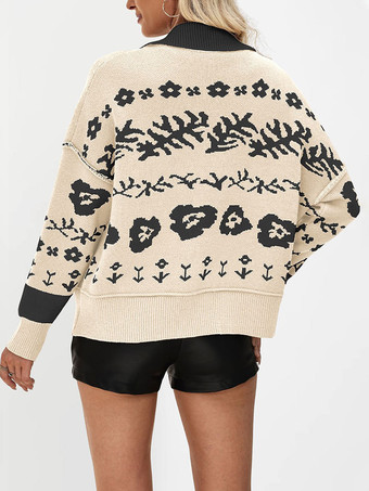 Cardigan vintage in maglia Fair Isle con motivo a contrasto di colore per donna 2026