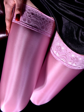 ストッキング レディース ホワイト レース シアー ブラック サイハイソックス