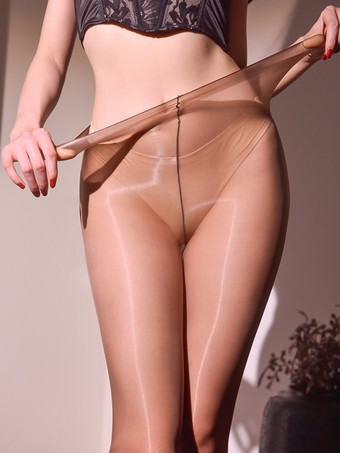 ランジェリー ストッキング パンスト セクシー パンスト パープル シームレスウエスト ワンシーム マチ 虹色光沢 超スムーズ タイツ