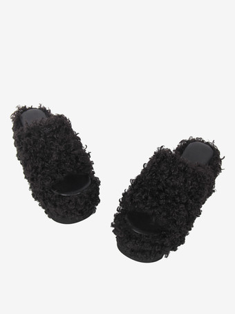 ゴシックロリータサンダル ラウンドトゥ PUレザー ブラック ロリータ チャンキーヒール サマーシューズ