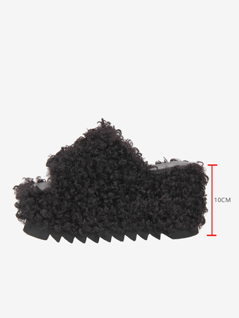 ゴシックロリータサンダル ラウンドトゥ PUレザー ブラック ロリータ チャンキーヒール サマーシューズ