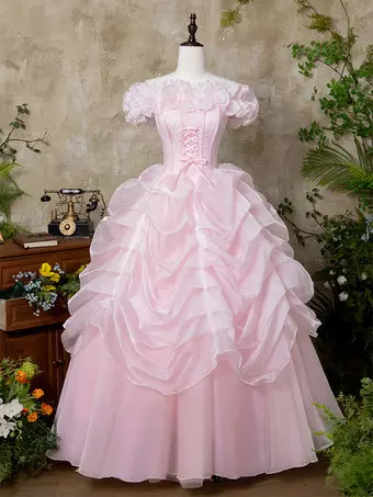 JL-572-6 nero bianco gotico Lolita volant abito classico e gonna