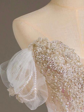 ピンクの妖精ロリータドレス ビーズ刺繍 マルチレイヤー フロアレングス ロリータドレス