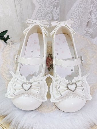 Scarpe Lolita dolci tacchi a spillo in pelle PU con fiocchi blu cielo chiaro