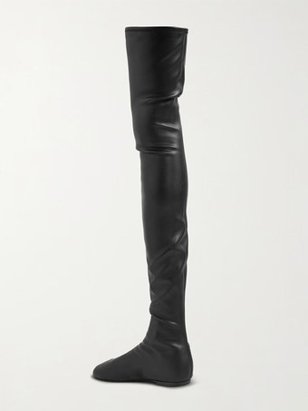 レディース オーバーニーブーツ ラウンドトゥ フラット サイハイブーツ