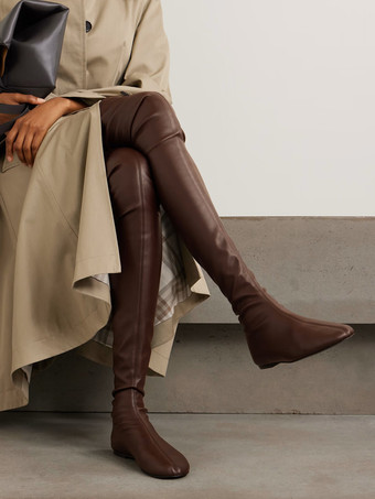 レディース オーバーニーブーツ ラウンドトゥ フラット サイハイブーツ