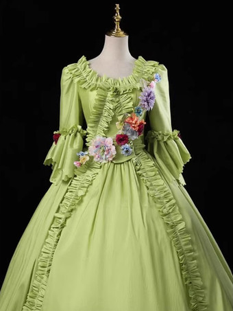 ロココ調レディースドレス ヴィンテージ 長袖 フリル ボールガウン