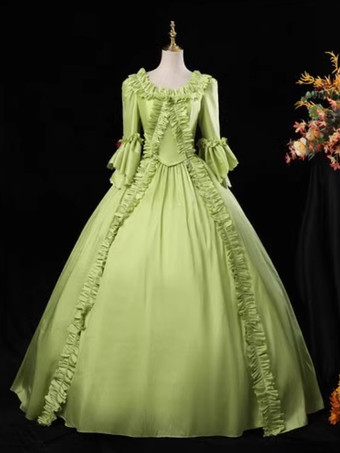 ロココ調レディースドレス ヴィンテージ 長袖 フリル ボールガウン