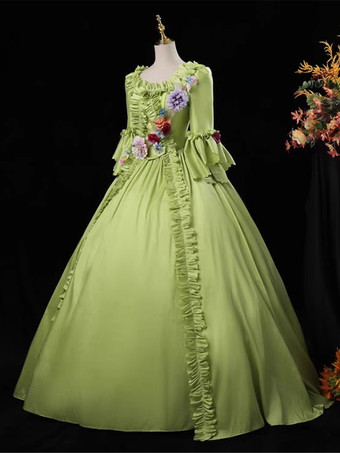 ロココ調レディースドレス ヴィンテージ 長袖 フリル ボールガウン