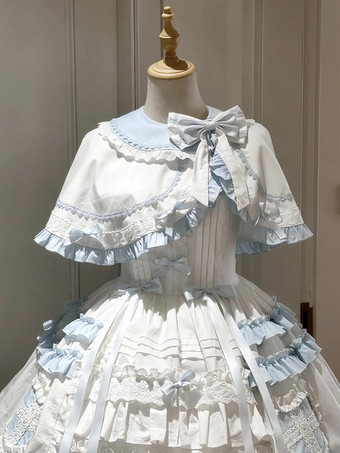 スイートロリータセット ブルーフリルケープドレスセット