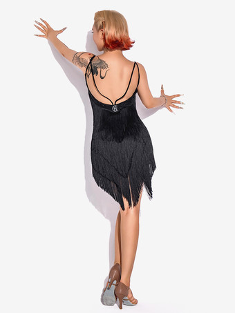 ラテンダンスドレス フリンジ レディース ポリエステルドレス スパゲッティダンサー ダンスコスチューム