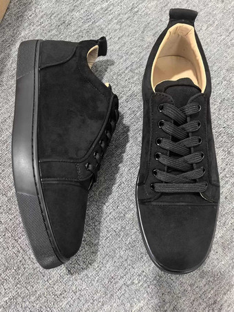 メンズ ブラック スニーカー ラウンドトゥ レースアップ スケートスニーカー