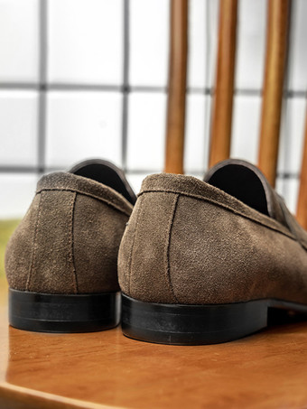 メンズ スリッポン ローファー スエードレザー ラウンドトゥ カジュアル ペニーローファー