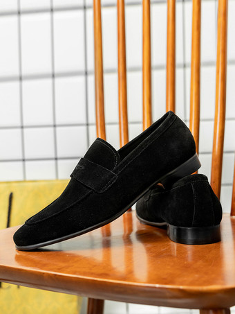 メンズ スリッポン ローファー スエードレザー ラウンドトゥ カジュアル ペニーローファー