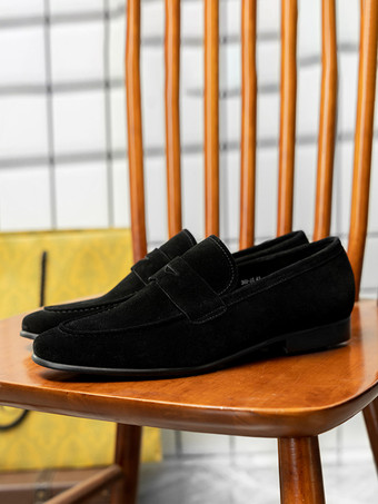 メンズ スリッポン ローファー スエードレザー ラウンドトゥ カジュアル ペニーローファー