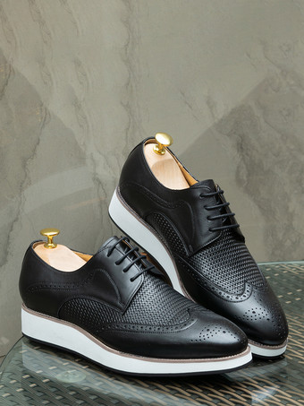 メンズ ブローグシューズ ラウンドトゥ 本革 ラウンドトゥ レースアップ ウィングチップシューズ