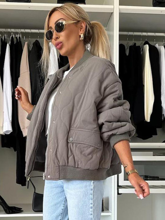 オーバーサイズ ブラック キルティング ボンバージャケット パッド入り ストリートウェア コート レディース 2026