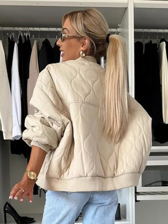 オーバーサイズ ブラック キルティング ボンバージャケット パッド入り ストリートウェア コート レディース 2026