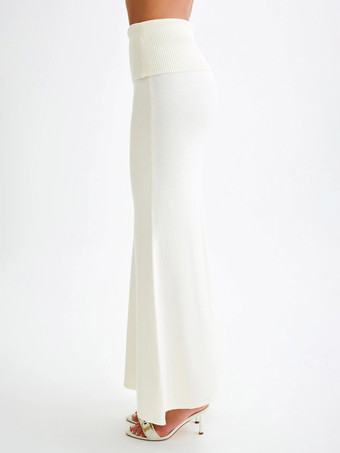 リブニット ハイウエスト ボディコン マキシスカート レディース 2026