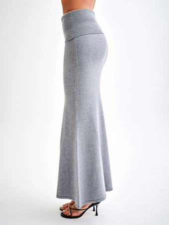 リブニット ハイウエスト ボディコン マキシスカート レディース 2026