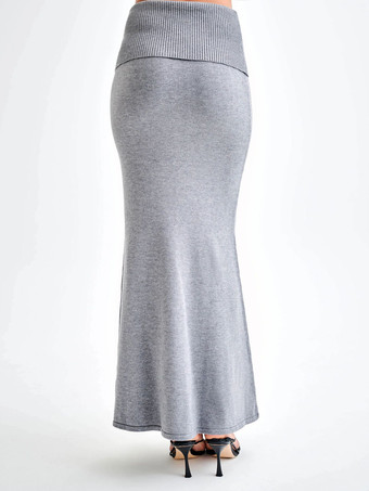 リブニット ハイウエスト ボディコン マキシスカート レディース 2026