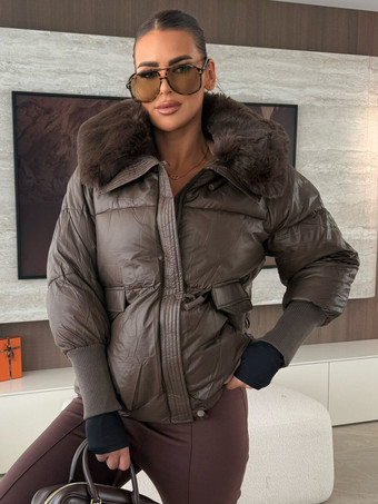 Cotton-padded Jacket Faux Fur Collar Warm Winter Coat For Women 2026