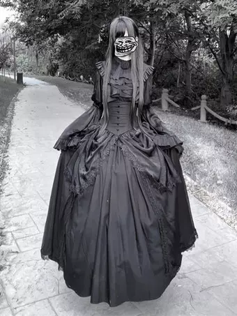 Black Gothic Lolita Dresses Fashion Long Sleeves Vintage Chic Long Lolita  Dress - Milanoo.com