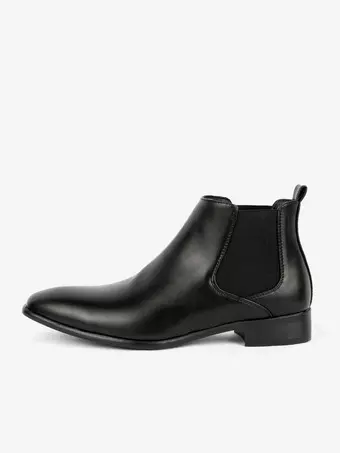 Men's Chelsea Boots Square Toe Slip On Flat Dress Ankle Boots