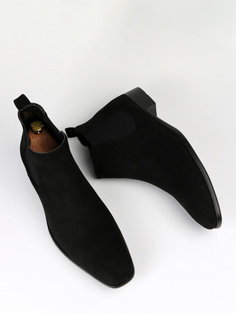 メンズ チェルシーブーツ ラウンドトゥ カジュアル アンクルブーツ