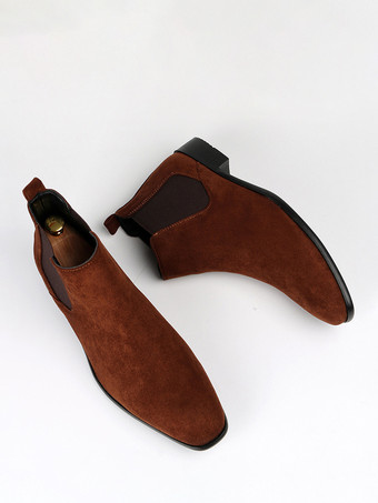 メンズ チェルシーブーツ ラウンドトゥ カジュアル アンクルブーツ