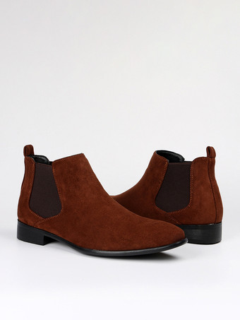 メンズ チェルシーブーツ ラウンドトゥ カジュアル アンクルブーツ