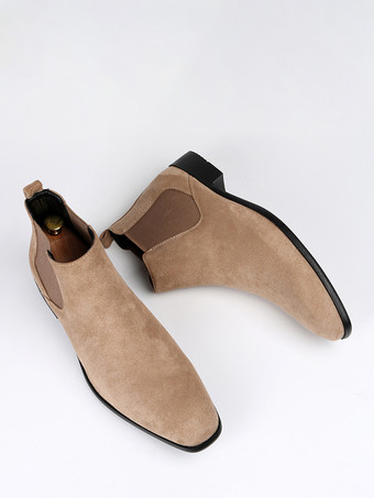 メンズ チェルシーブーツ ラウンドトゥ カジュアル アンクルブーツ