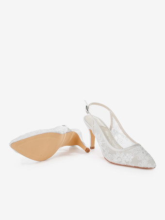 Brautschuhe mit Spitze Slingback-Absatz
