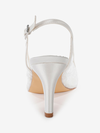 Brautschuhe mit Spitze Slingback-Absatz