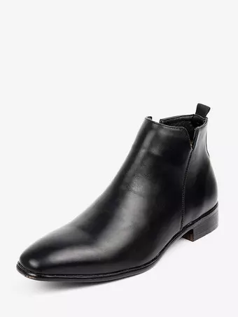 Black Ankle Boots Men's Round Toe Slip On Flat Casual Booties - Milanoo.com Black Ankle Boots Men's Round Toe Slip On Flat Casual Booties - Milanoo.com