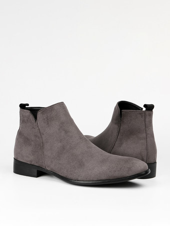 メンズ チェルシーブーツ ラウンドトゥ スリッポン フラット アンクルブーツ