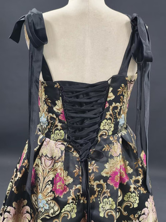 プロムドレス Aライン スクエアネック レース ノースリーブ パーティードレス