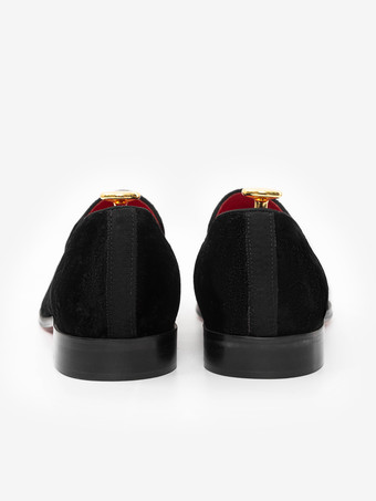 メンズ スリッポン ローファー シューズ ブラック スクエアトゥ スパンコール 布製 ドレス プロム パーティー ウェディングシューズ